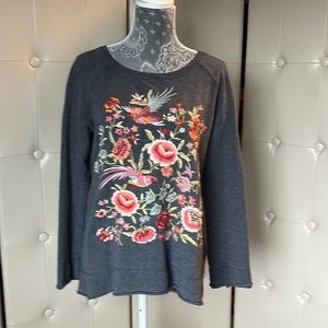 Johnny Was embroidered sweatshirt xs